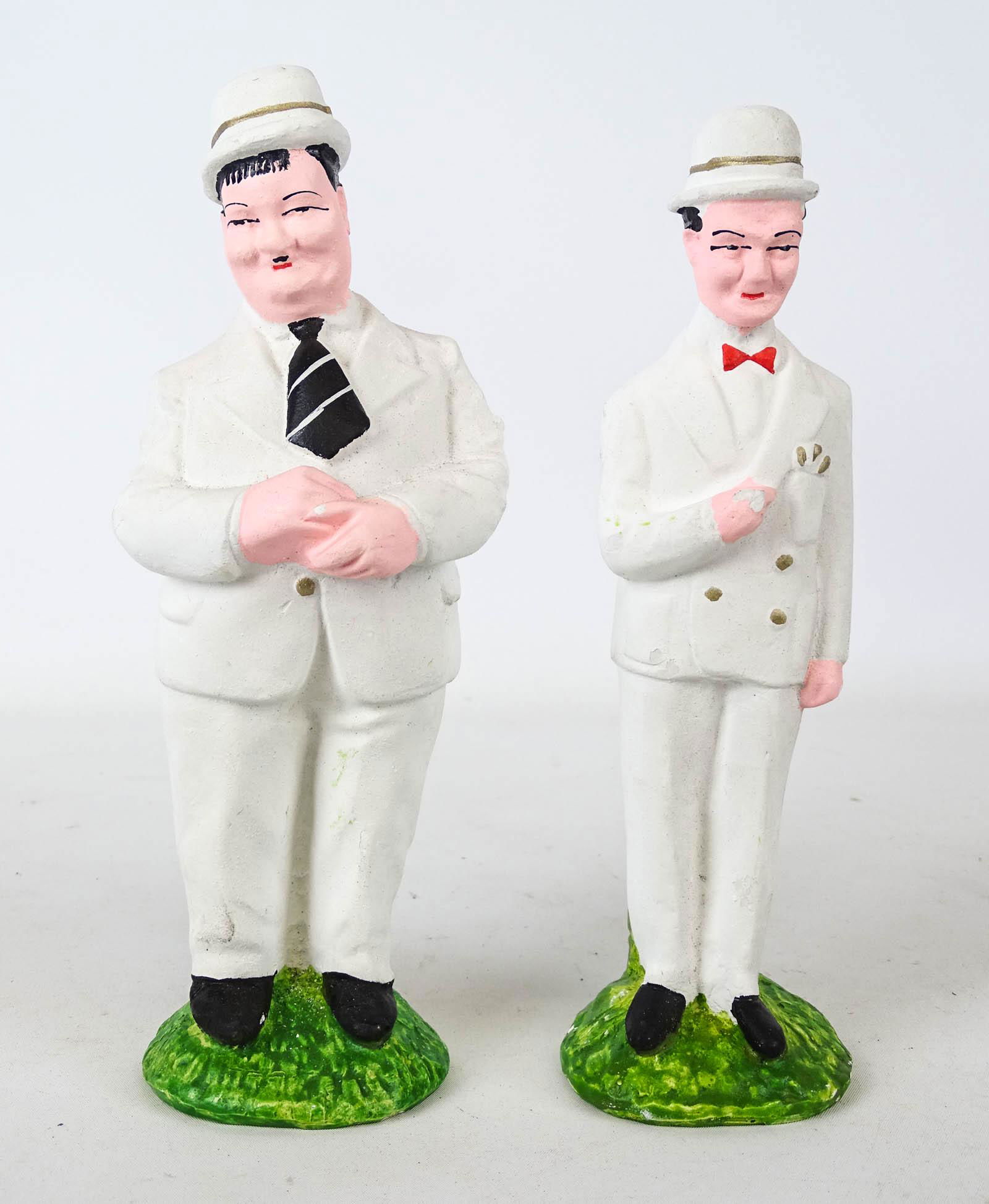 Chalkware Laurel and Hardy Figures (1 of 3)