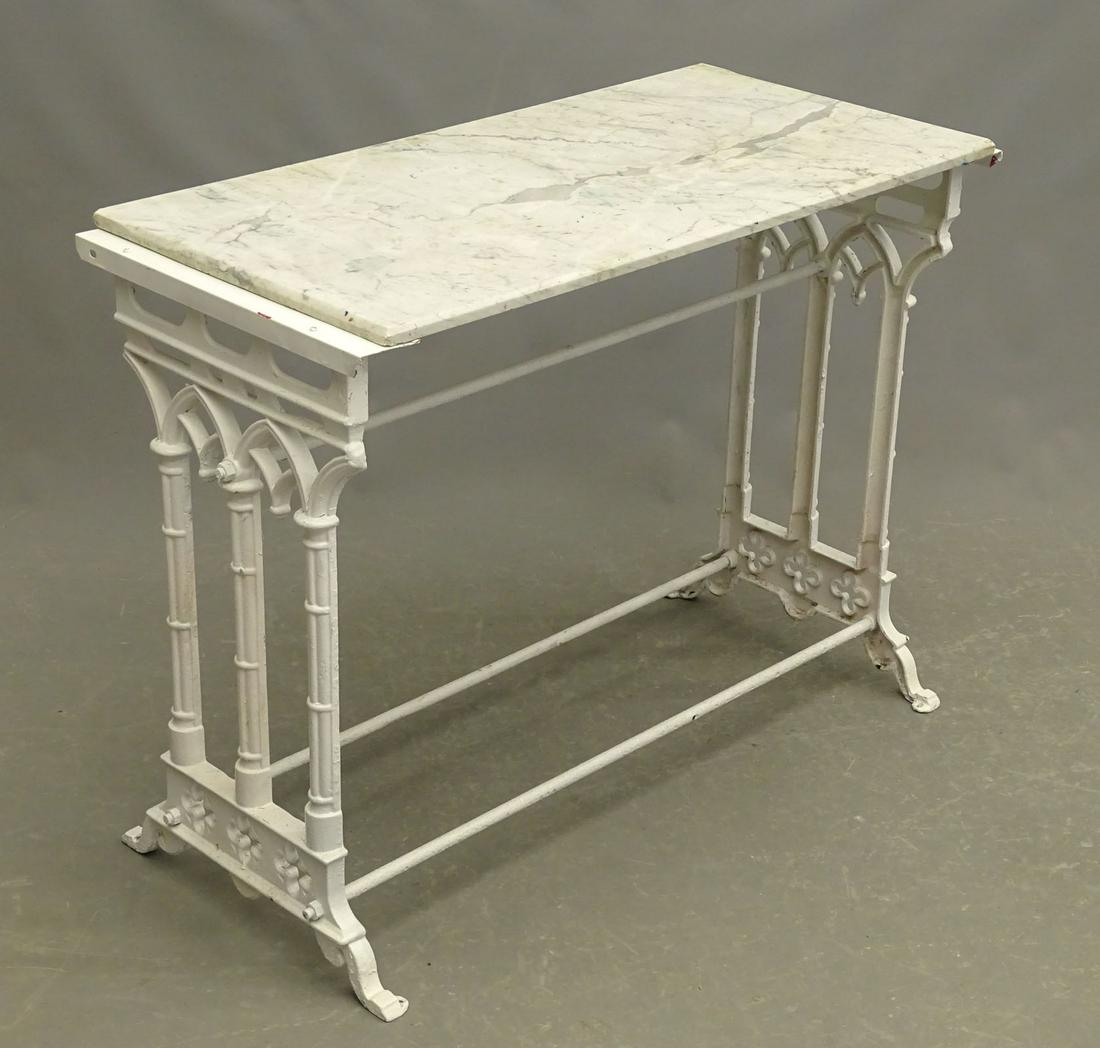 Marble Top Cast Iron Table (1 of 5)