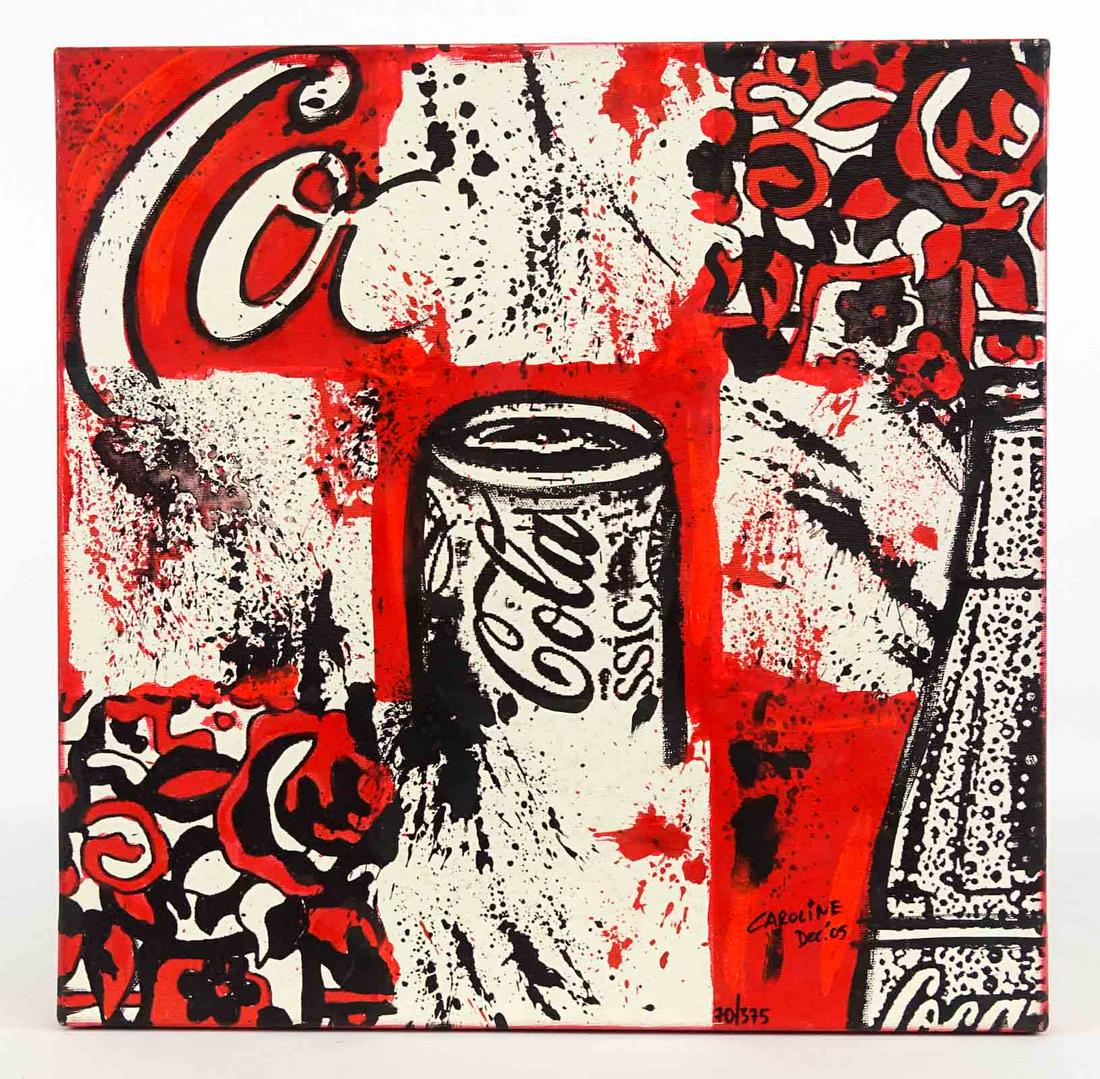 Caroline Rovithi (20th Century): Caroline Rovithi (20th Century), Coca Cola Pop Art subject, numbered 30/375. 17 1/2" x 17 1/2".