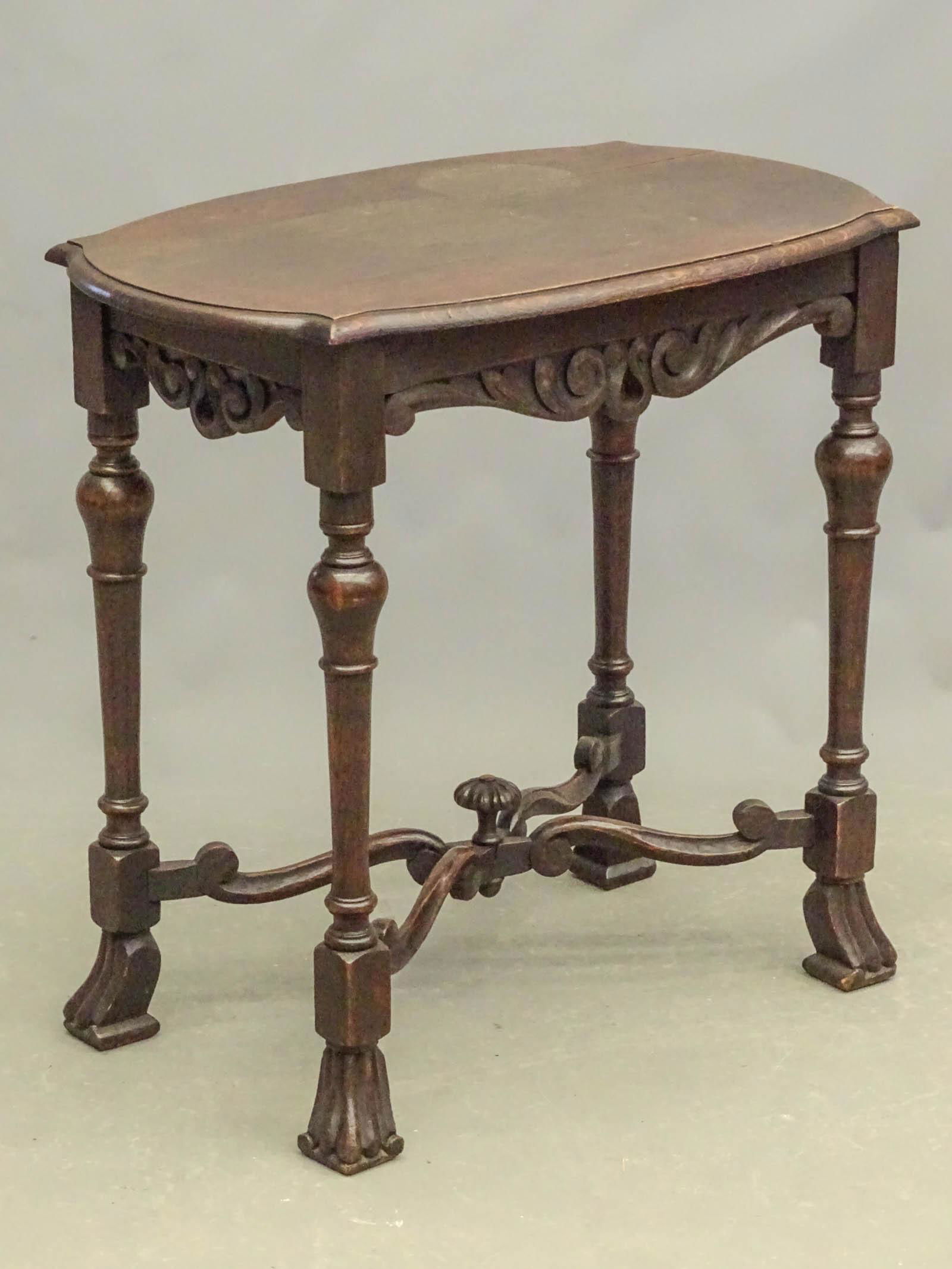 Carved Oak Lamp Table (1 of 5)