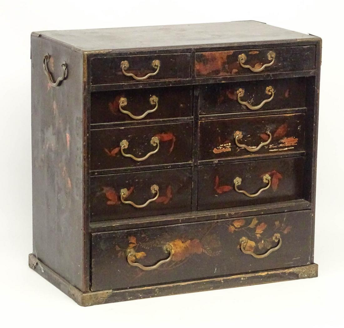 Asian Apothecary: Asian apothecary cabinet. 18" x 10 1/2" x 17".