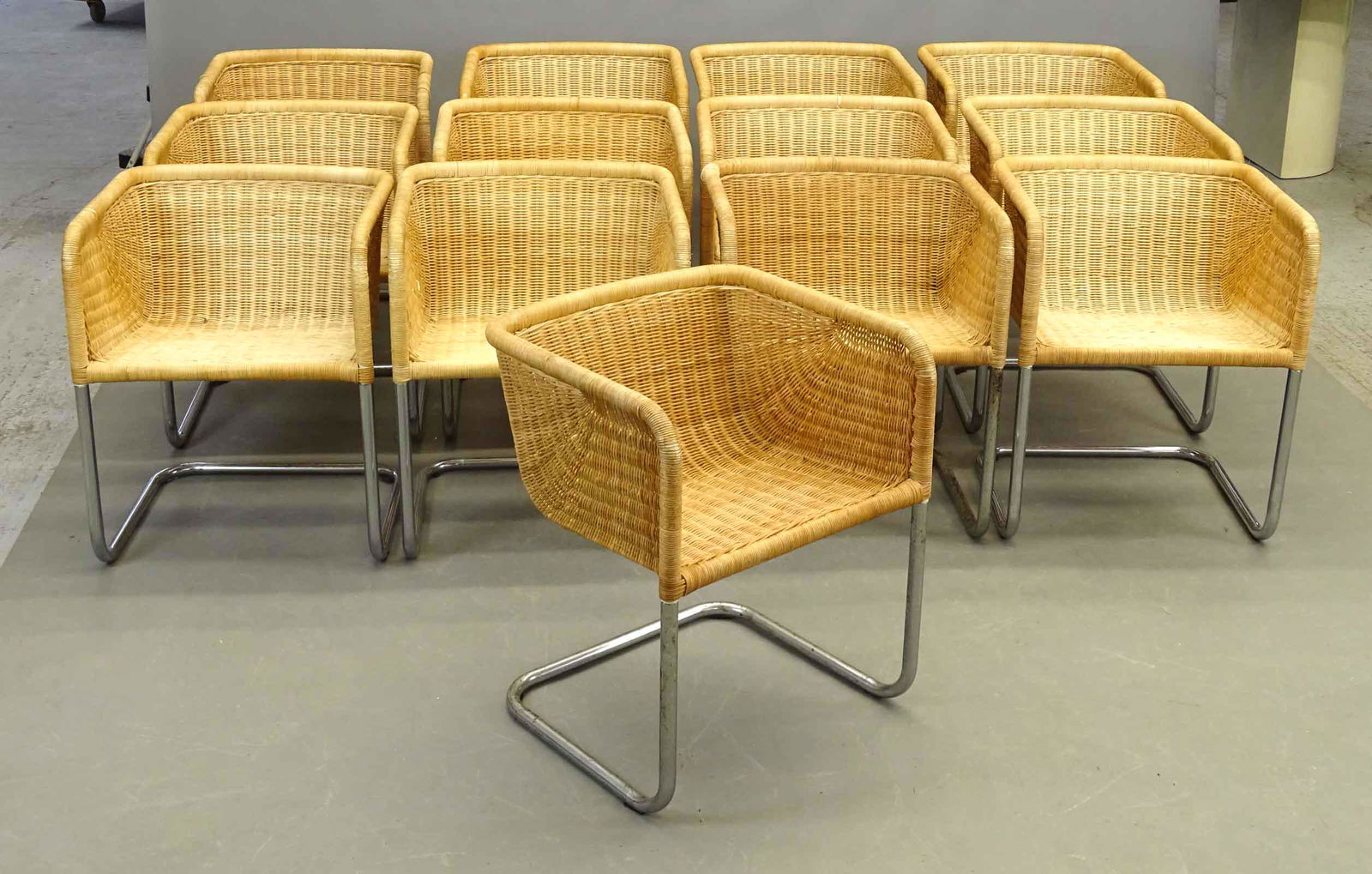 Set of Wicker and Chrome Chairs (1 of 5)