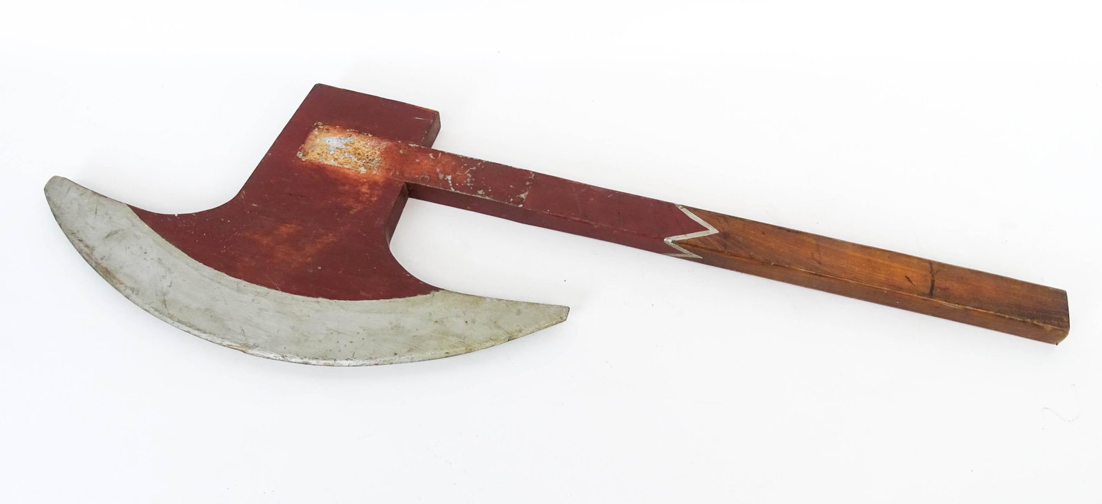 Wooden Ceremonial Axe: Early painted wooden Ceremonial axe. 37" L..