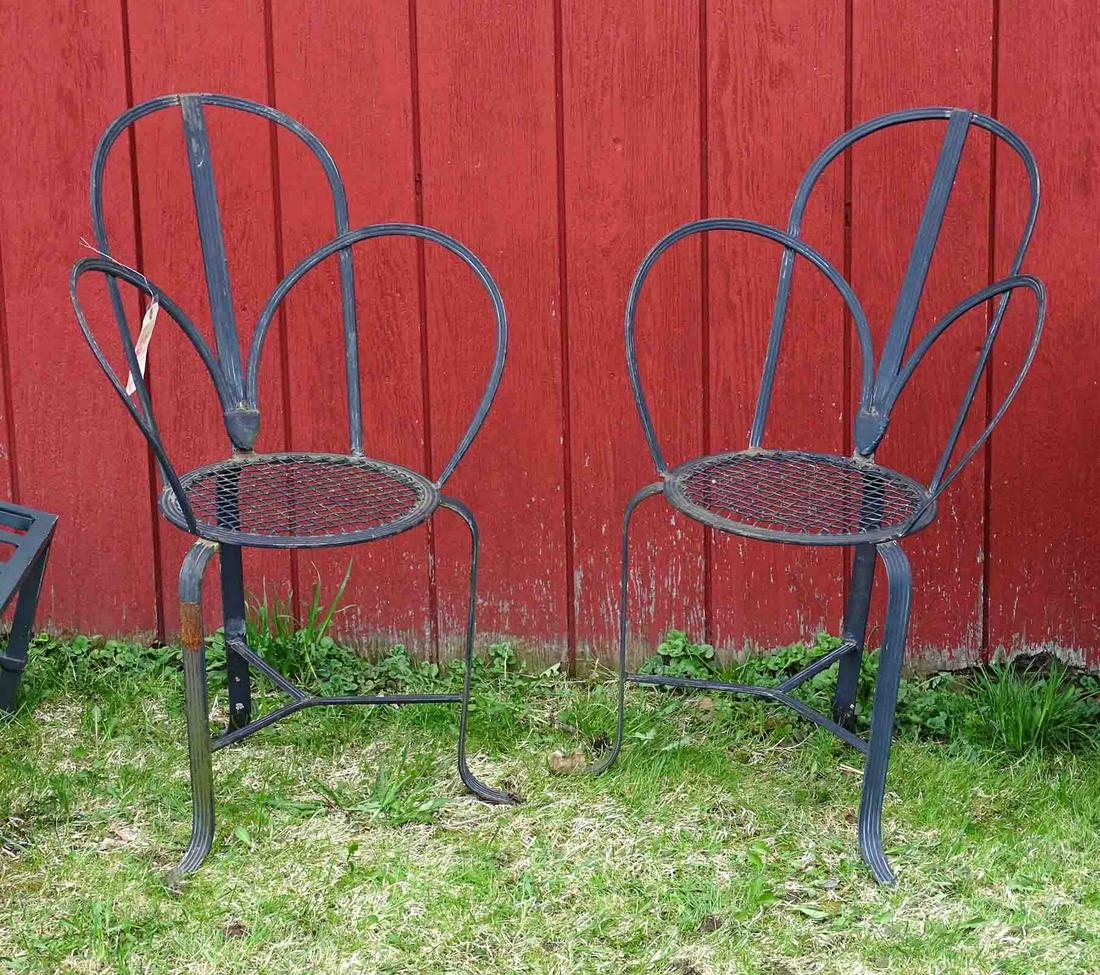 Pair Wrought Iron Patio Chairs (1 of 4)
