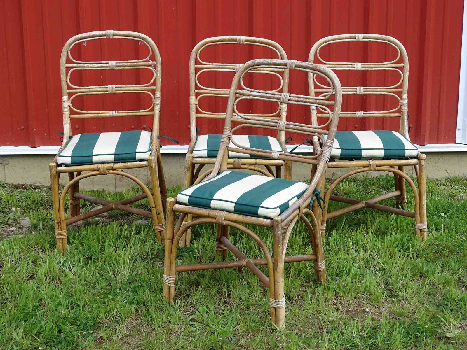 Set of Bamboo Rattan Chairs (1 of 4)