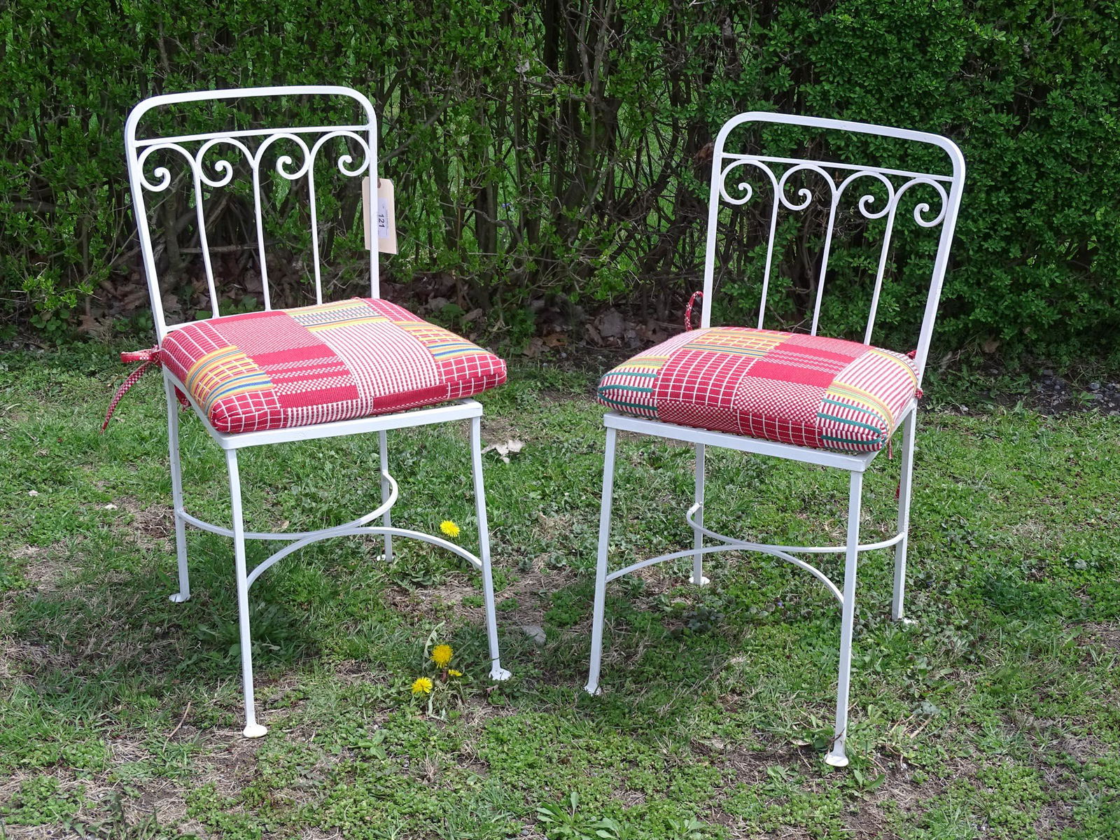 Pair Wrought Iron Side Chairs (1 of 4)
