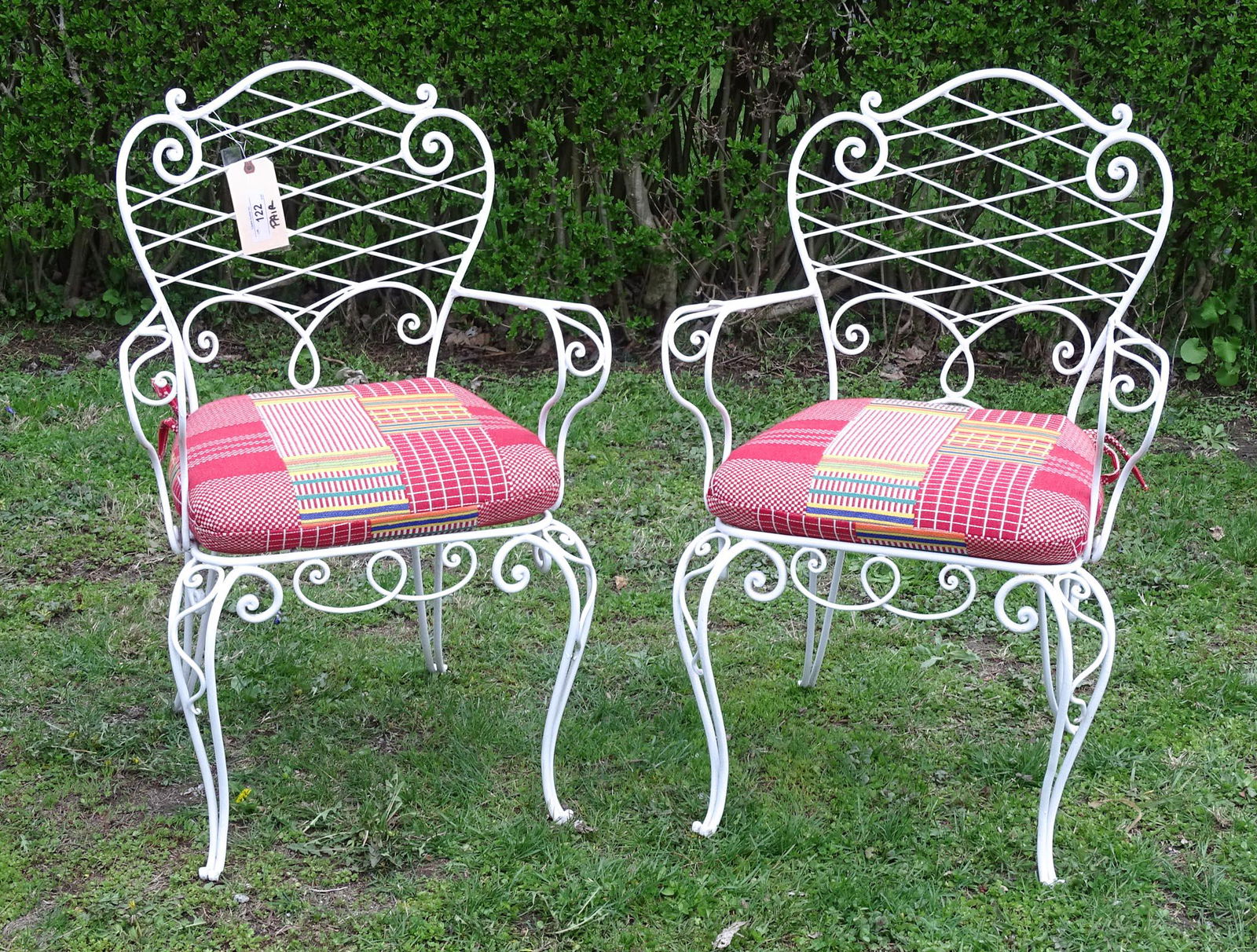 Pair Wrought Iron Arm Chairs (1 of 4)