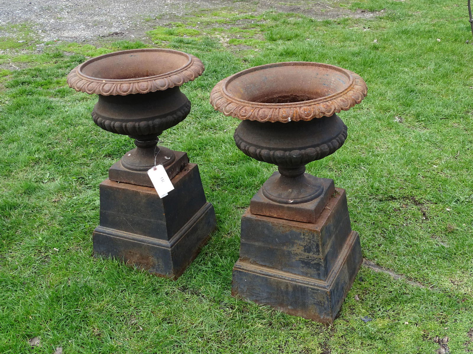 Pair of Cast Iron Urns (1 of 4)