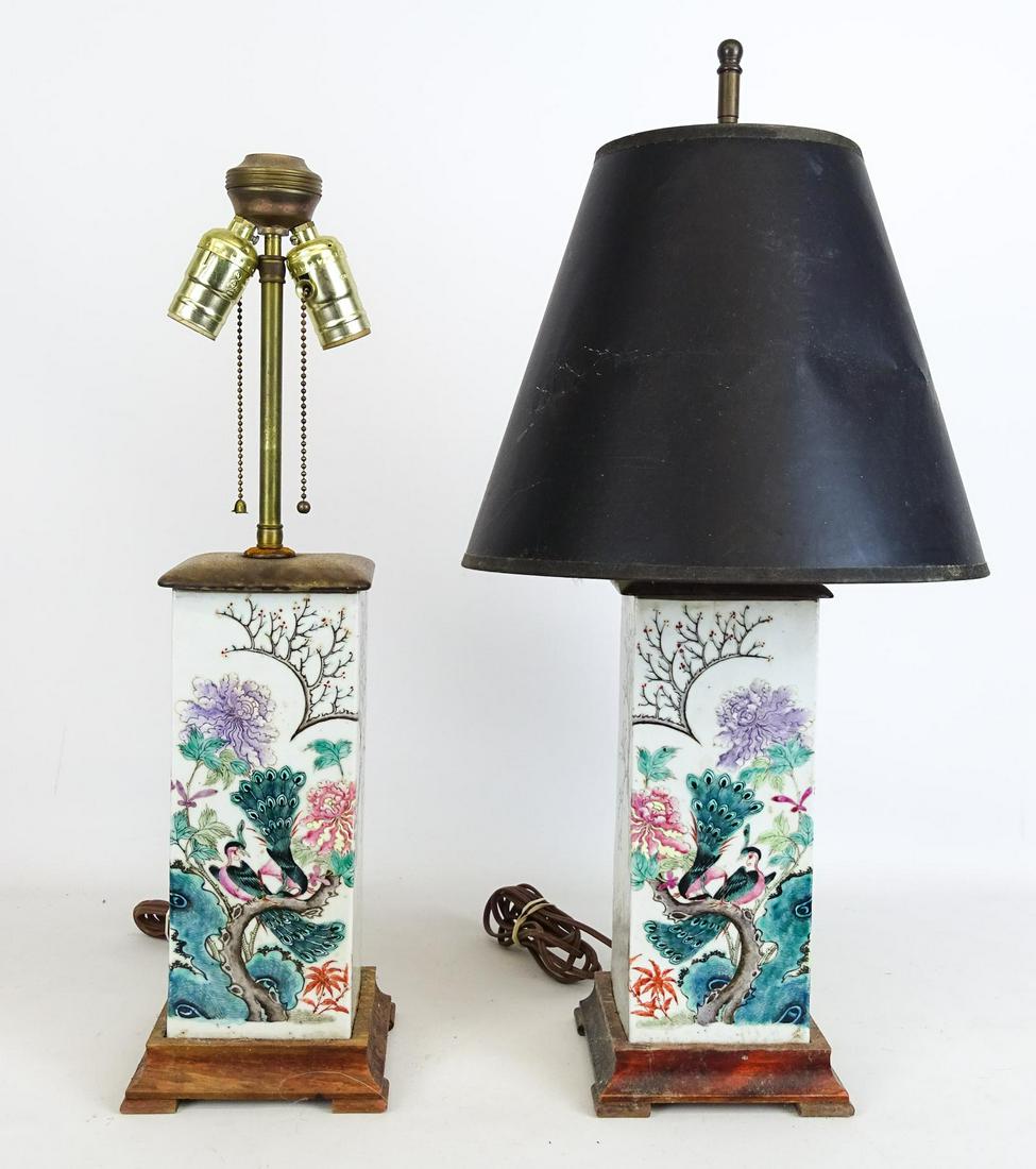 Pair Asian Porcelain Lamps (1 of 4)
