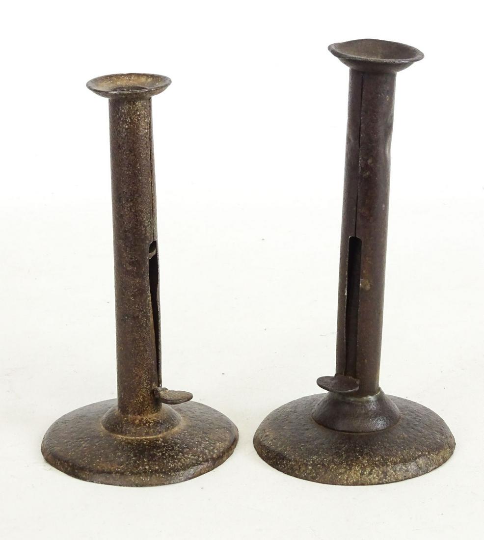 Two 19th c. Hogscraper Candlesticks (1 of 2)