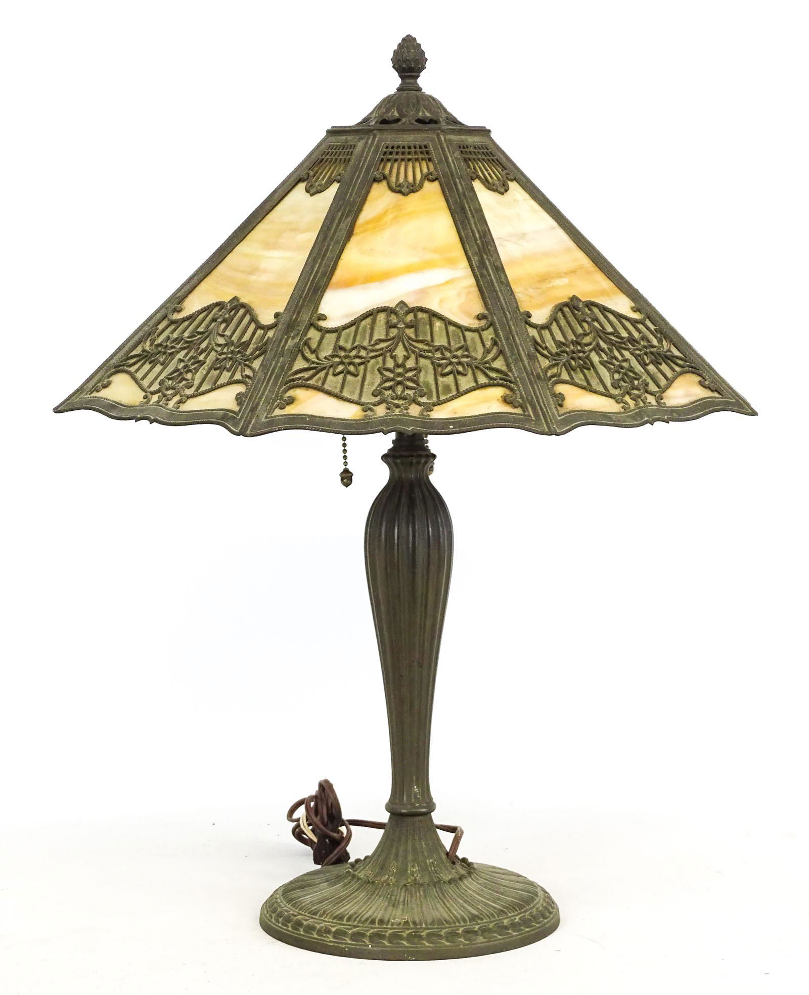 Slag Glass Shade Table Lamp (1 of 3)