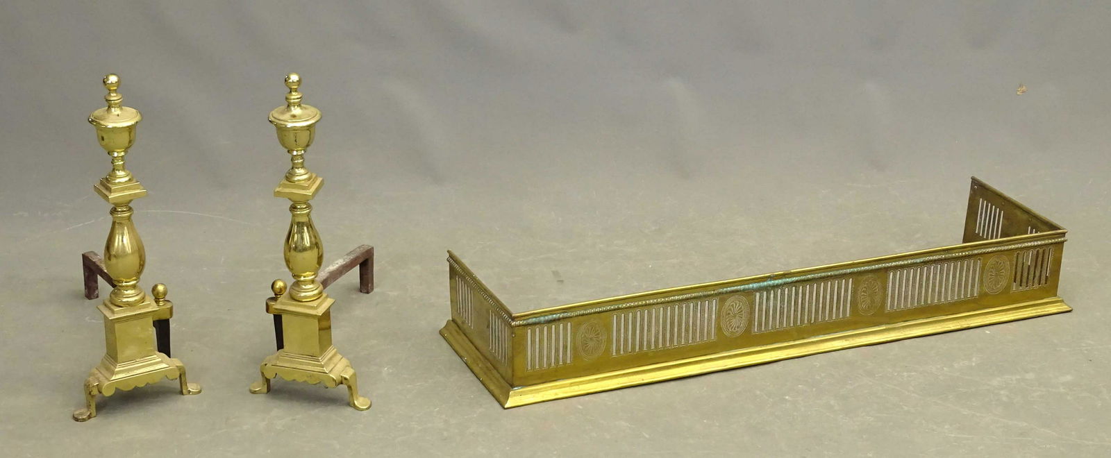 Andirons & Fireplace Fender Lot (1 of 7)