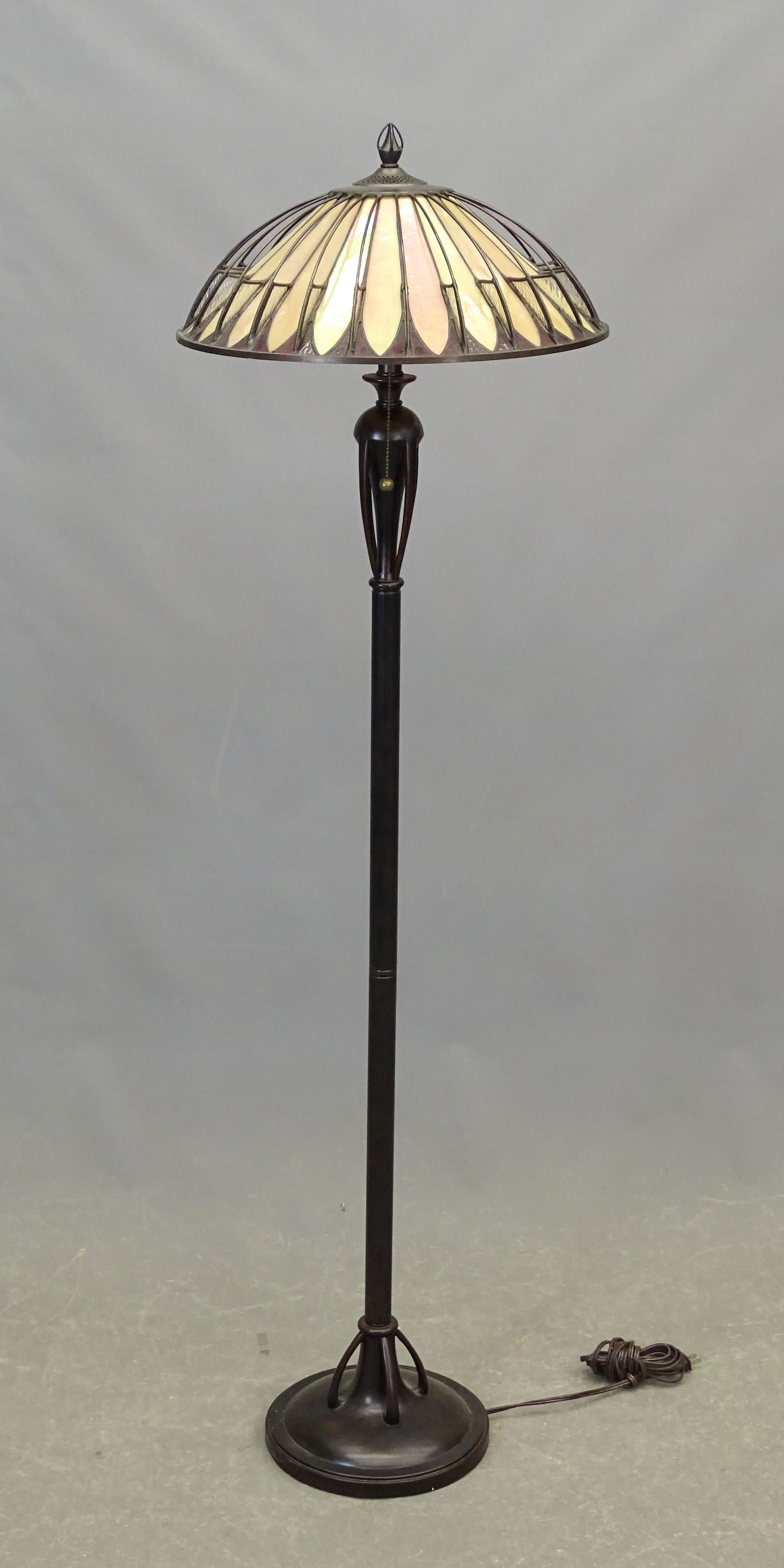 Floor Lamp with Leaded Glass Shade (1 of 4)