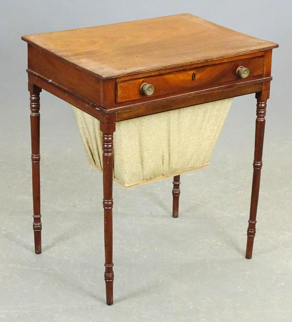 19th c. Sheraton Mahogany Sewing Stand (1 of 5)