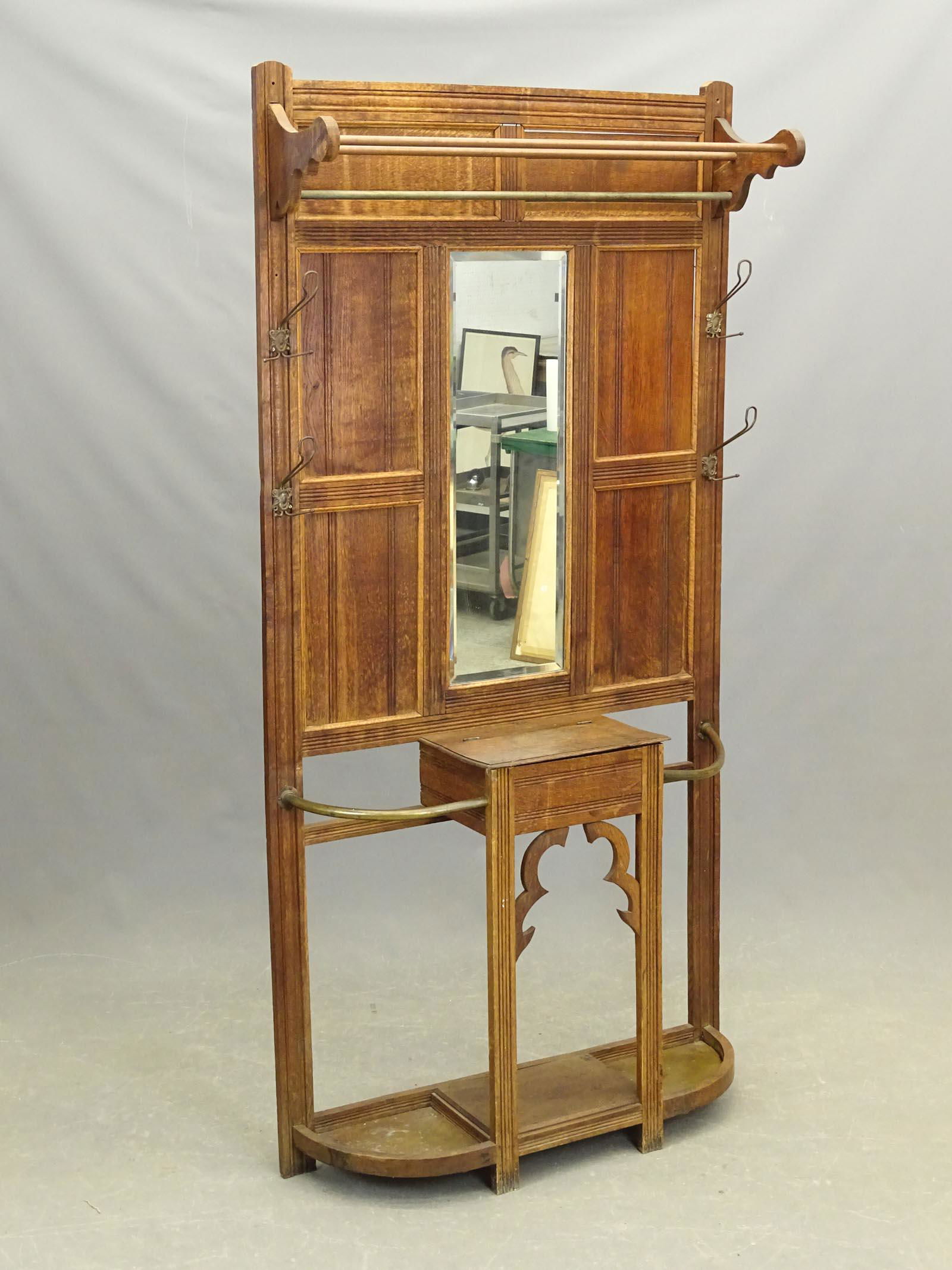 Victorian Oak Hall Rack (1 of 4)