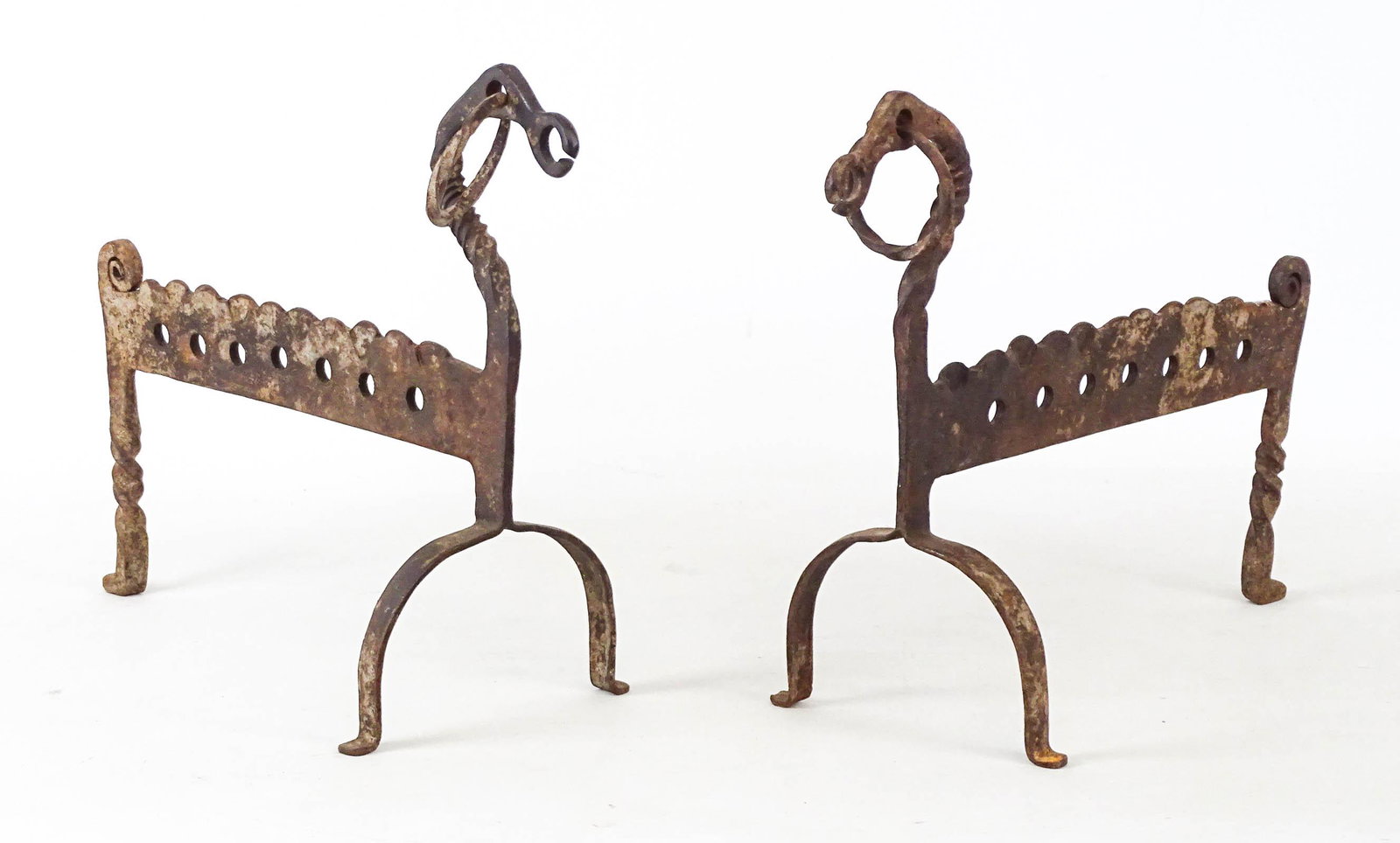 Pair Animal Form Andirons: Pair animal form andirons. 11 1/2" Ht., 12 1/2" D..