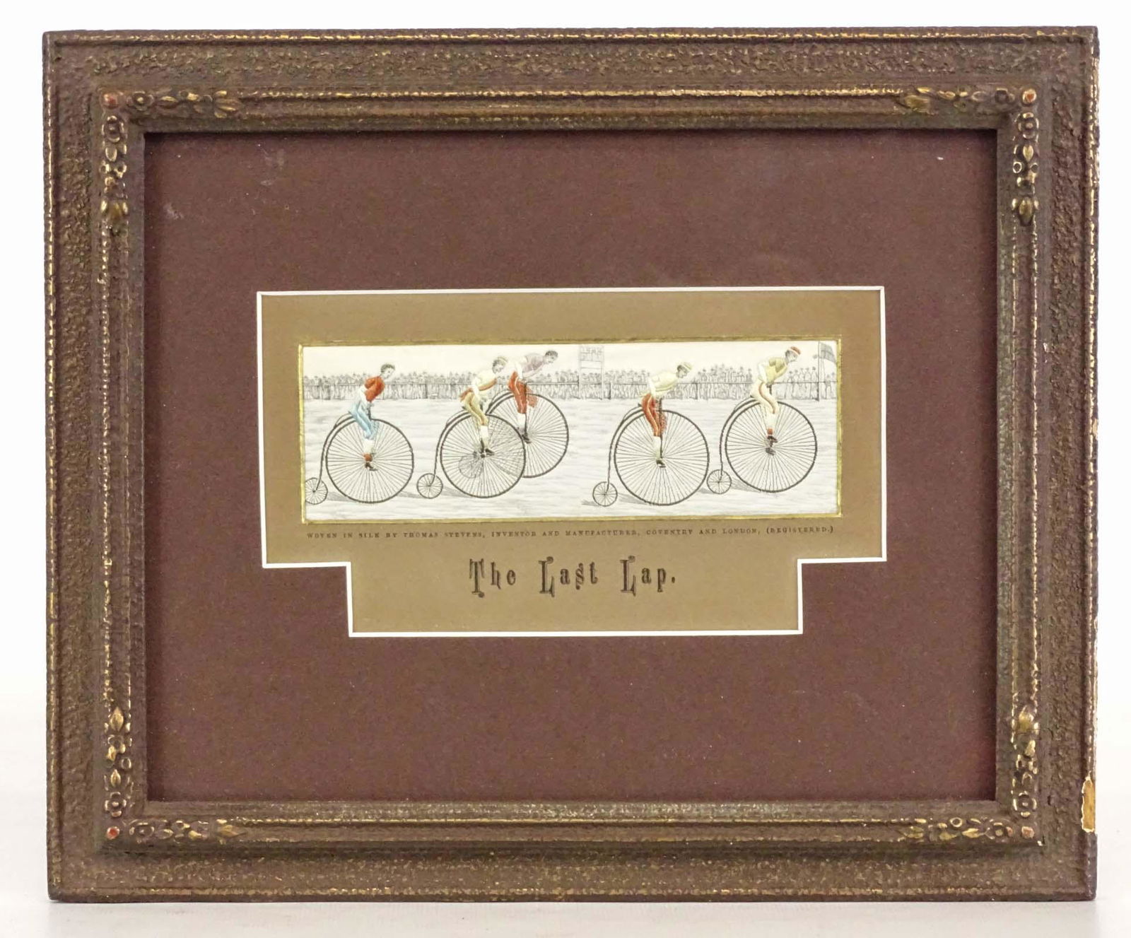 Stevengraph-High Wheel Race, Woven Silk Picture (1 of 4)