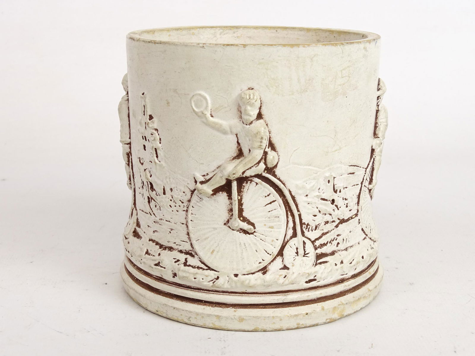 C. 1885 Ceramic Jar with High Wheels (1 of 3)