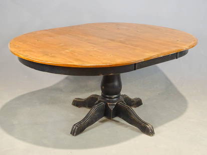 Decorative Dining Table: Decorative pedestal base dining table. 68" x 48", 30" Ht..