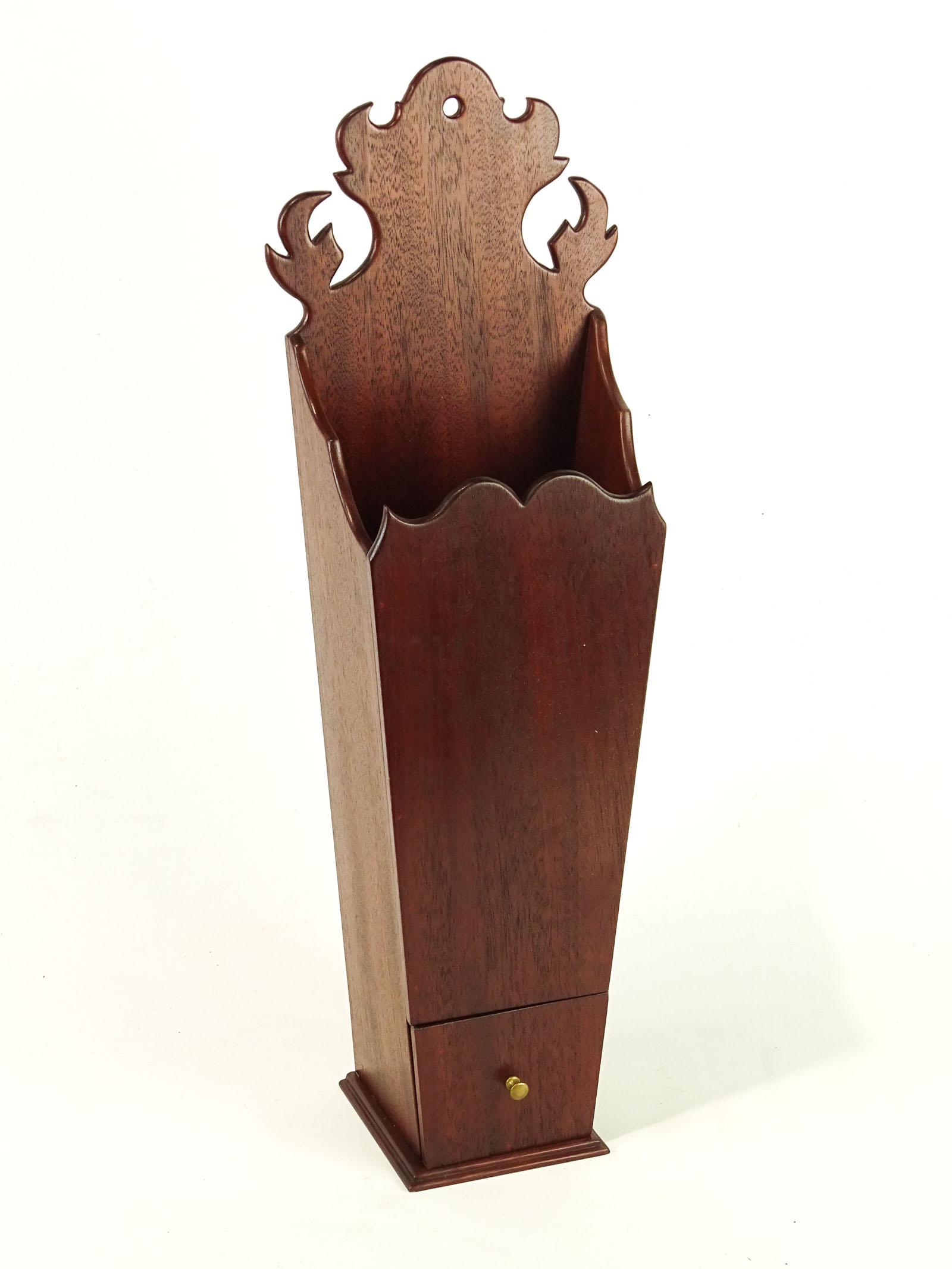 Pipe Box: 20th Century Chippendale pipe box with (2) pipes. 20" Ht..