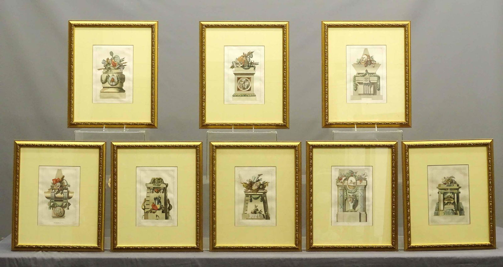 Set of (8) 19th c. Architectural Framed Prints (1 of 9)