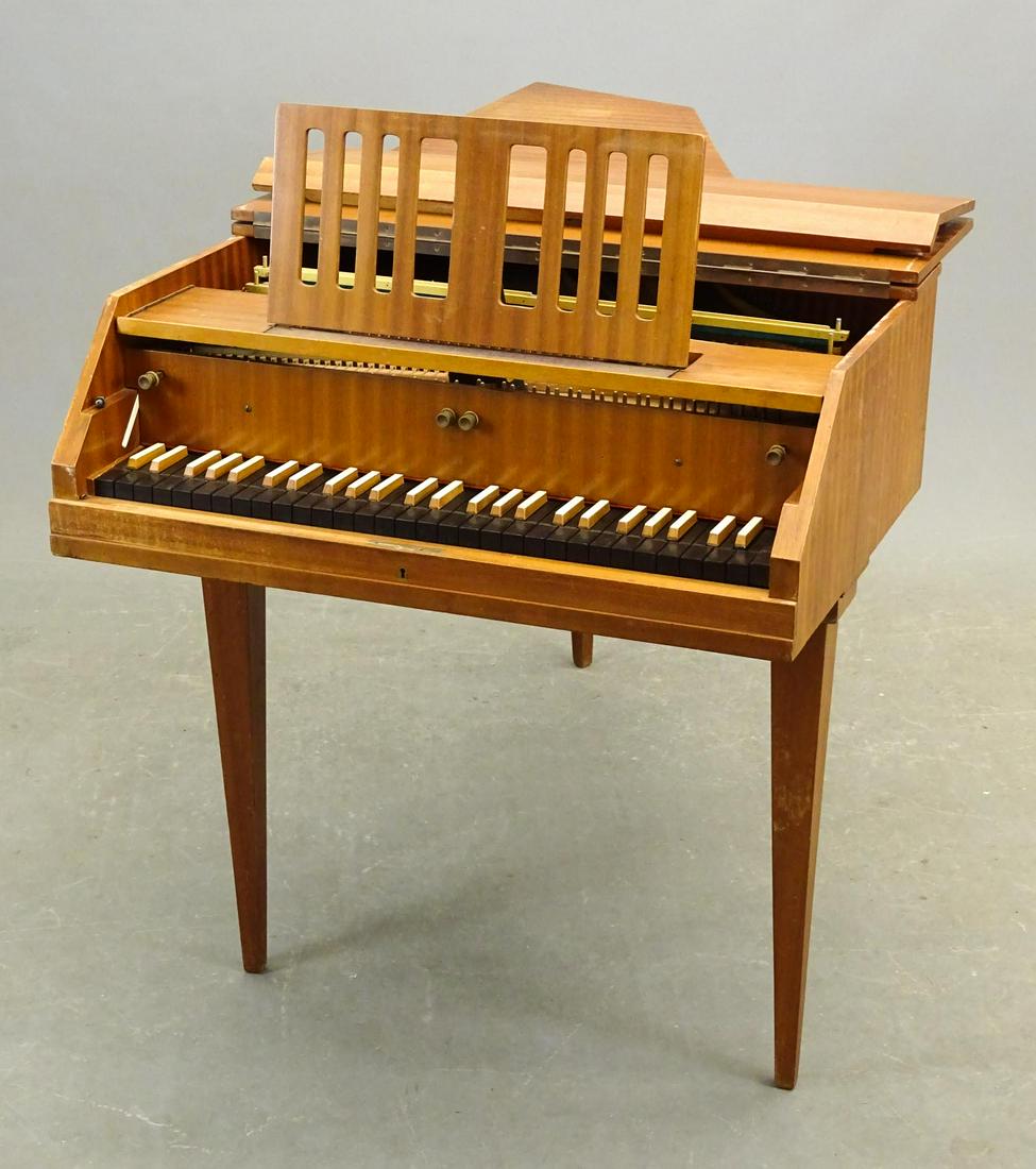 Spinnet Piano: J.C. Neupert Spinnet Piano. Factory made. 55" x 31" x 34 1/2".