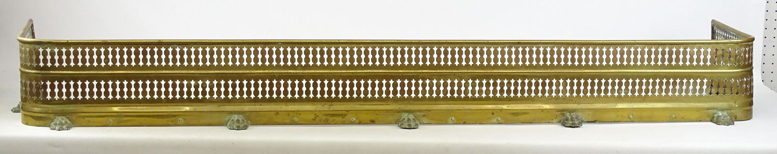 19th c. Brass Pierced Fireplace Fender (1 of 3)