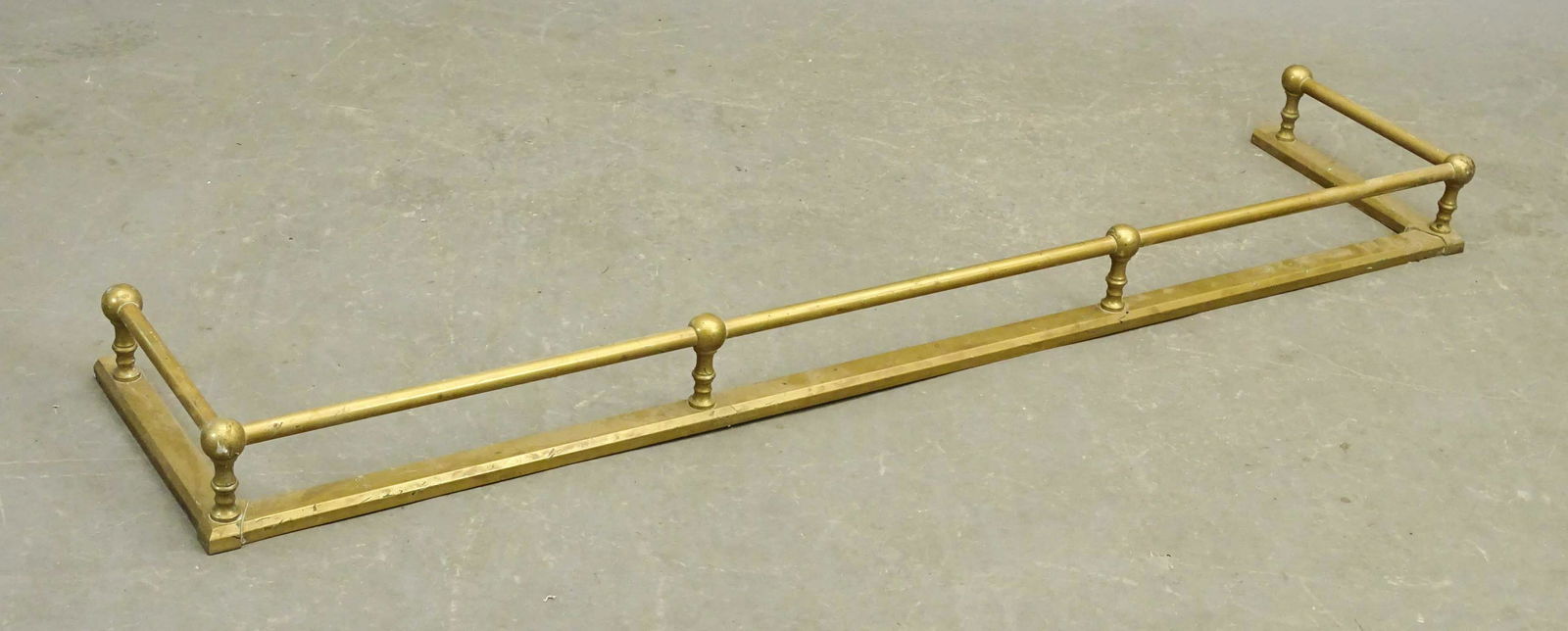 19th c. Brass Fireplace Fender (1 of 2)
