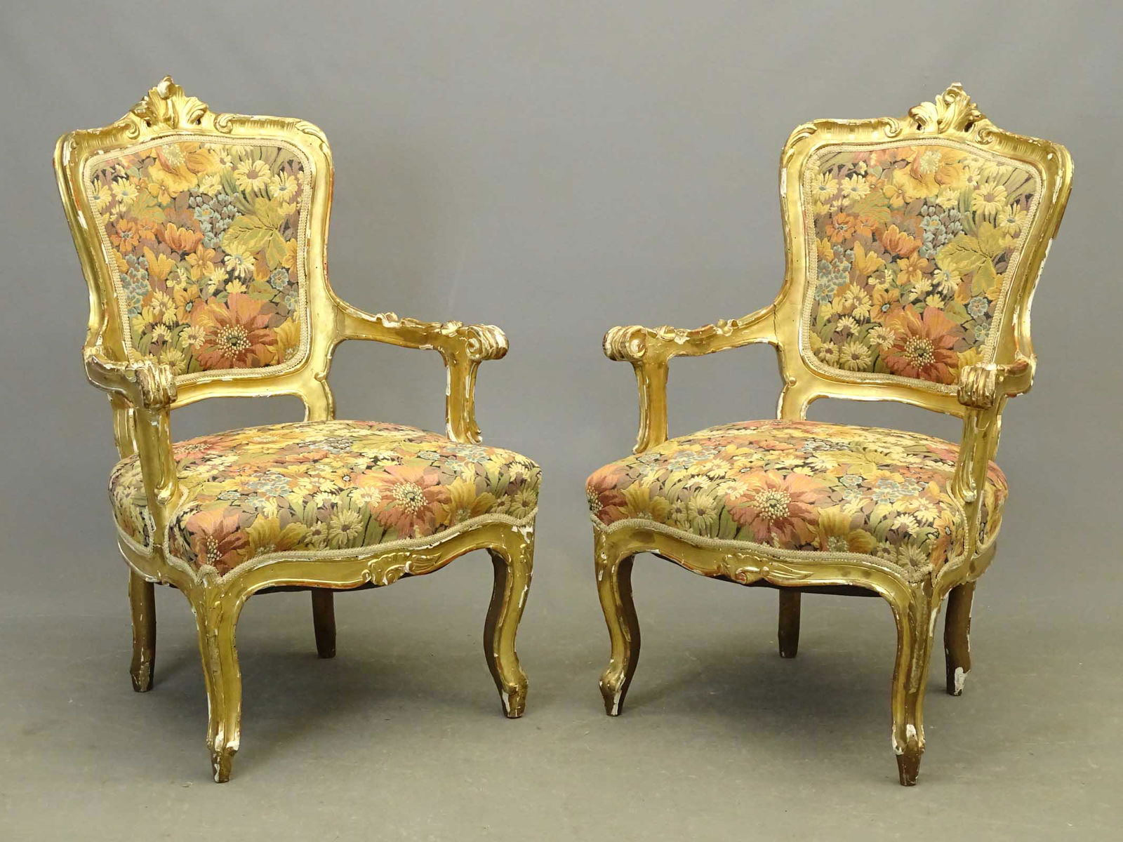 Pair 18th c. Italian Armchairs (1 of 4)