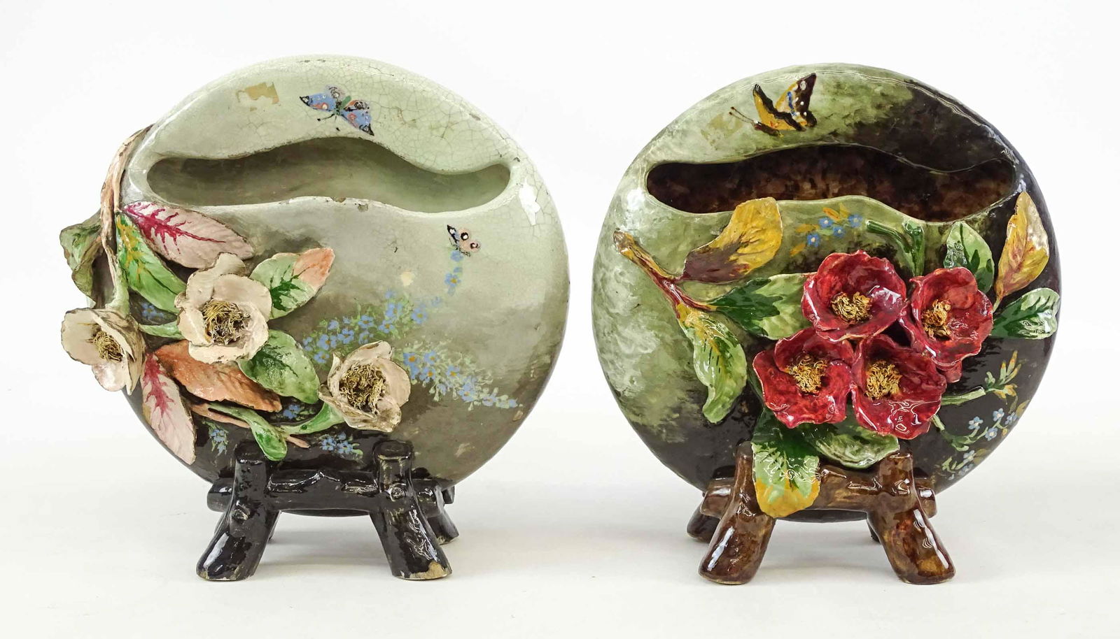Pair Hand Painted Ceramic Vases (1 of 4)