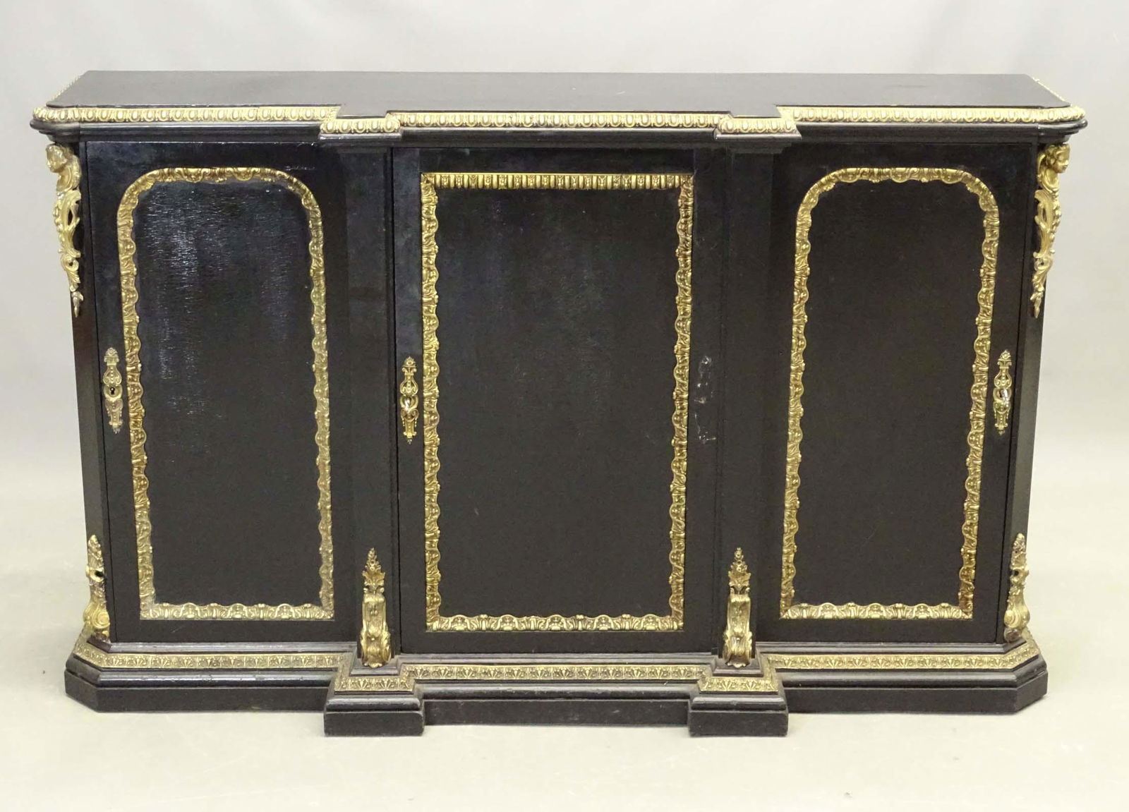 19th c. Ebonized Brass Mounted Server (1 of 5)