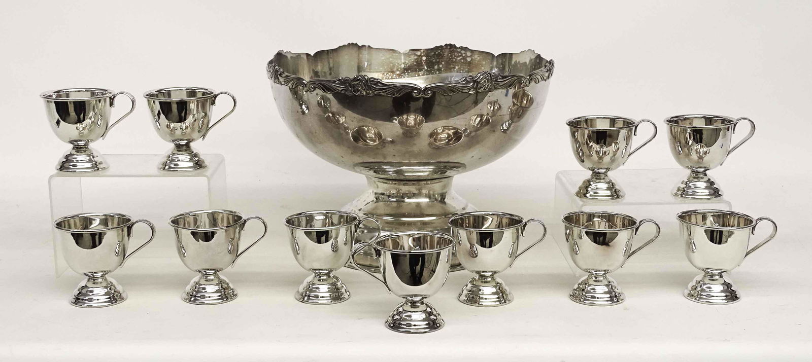 Silverplate Punch Bowl Set (1 of 5)
