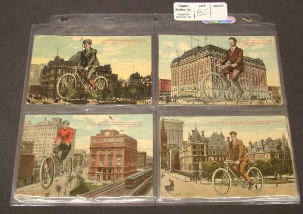 Bicycle Post Cards: Rare set of Post Cards. 7 Eclipse Machine Company. All circa 1911. Includes (alphabetical) OLIVER DORLON, J. C. FERGUSON, FRANK KRAMER, FLOYD McFARLAND, KING MANUEL, EDDIE ROOT, & RALPH D. WEBSTER. Ne