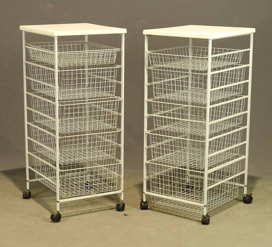 Pair Rolling Industrial Shelves (1 of 2)