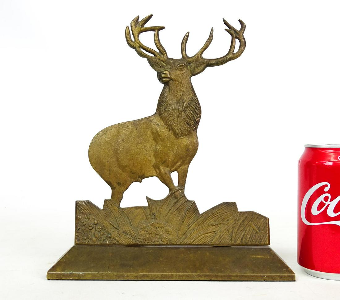 Doorstop: Brass Elk doorstop. 9 3/4" x 8 3/4".