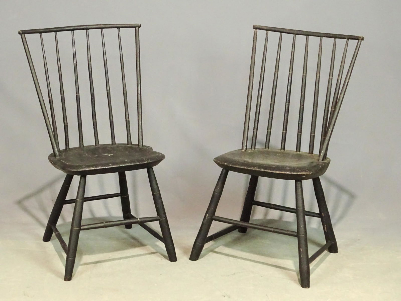 Pair 19th c. Windsor Chairs (1 of 4)