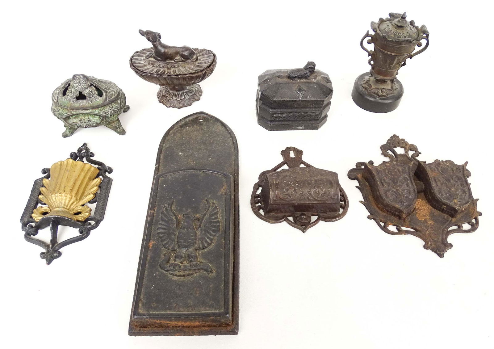 Cast Iron Match Safe Lot (1 of 13)