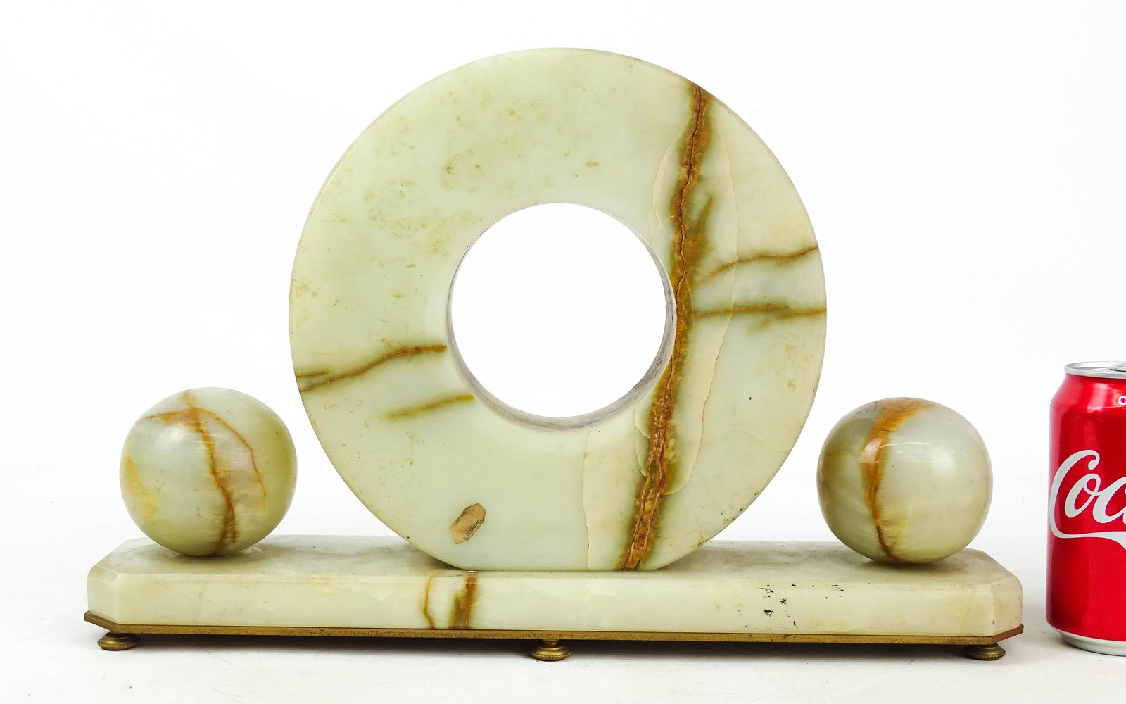 Alabaster Mantel Piece: Alabaster mantel piece.16" x 4" x 10".