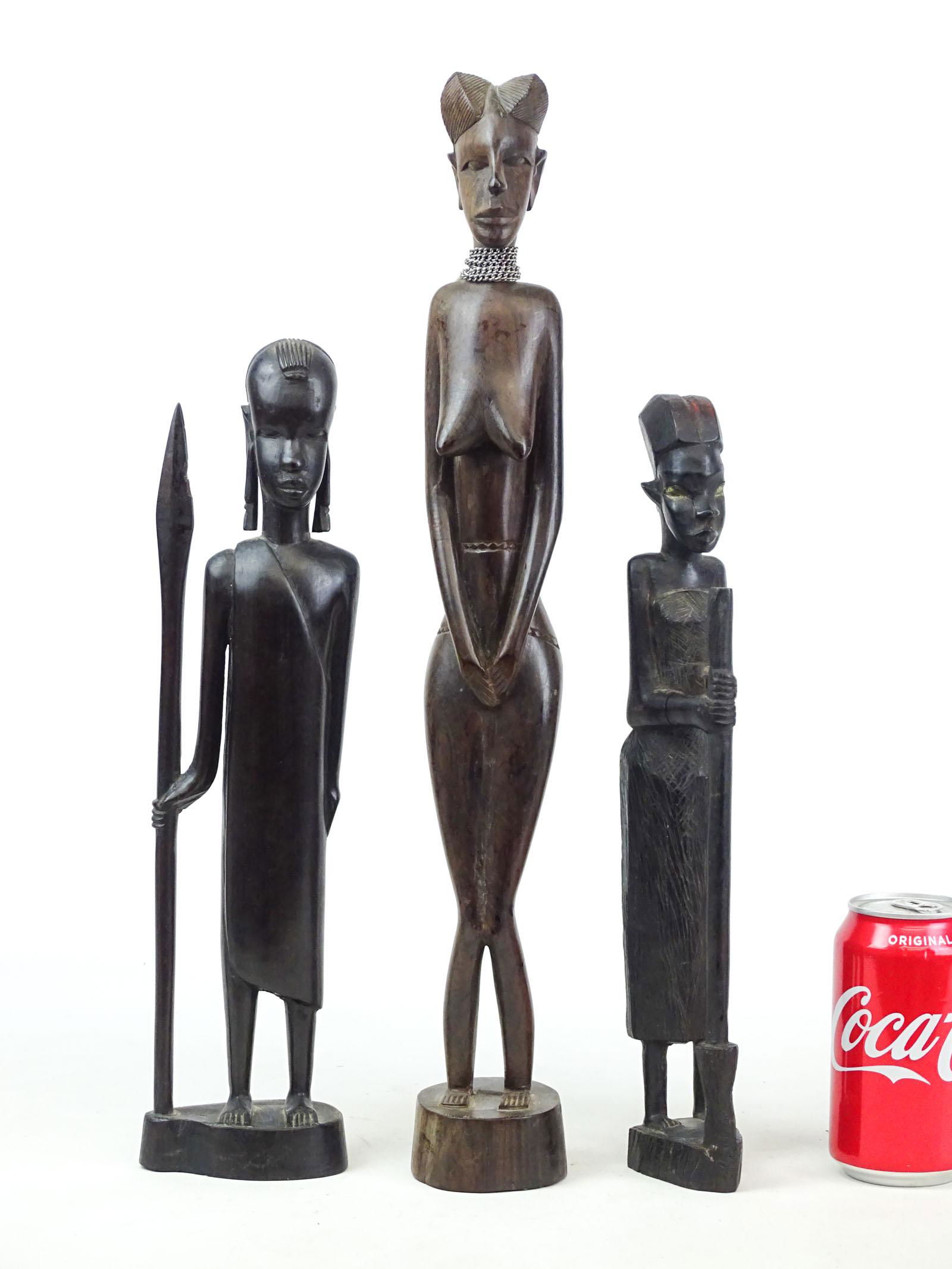 African Tribal Carved Wooden Figurines (3) (1 of 3)