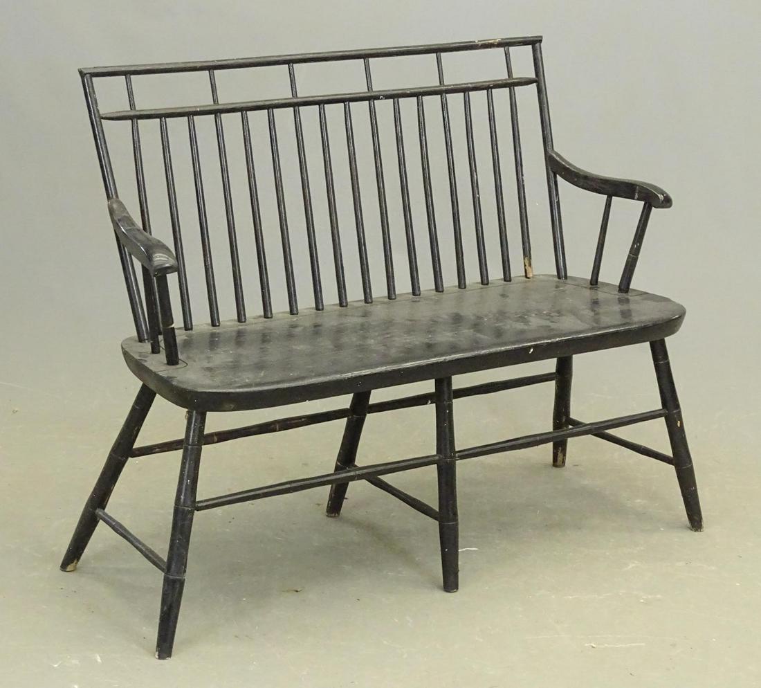 19th c. Windsor Bench (1 of 3)