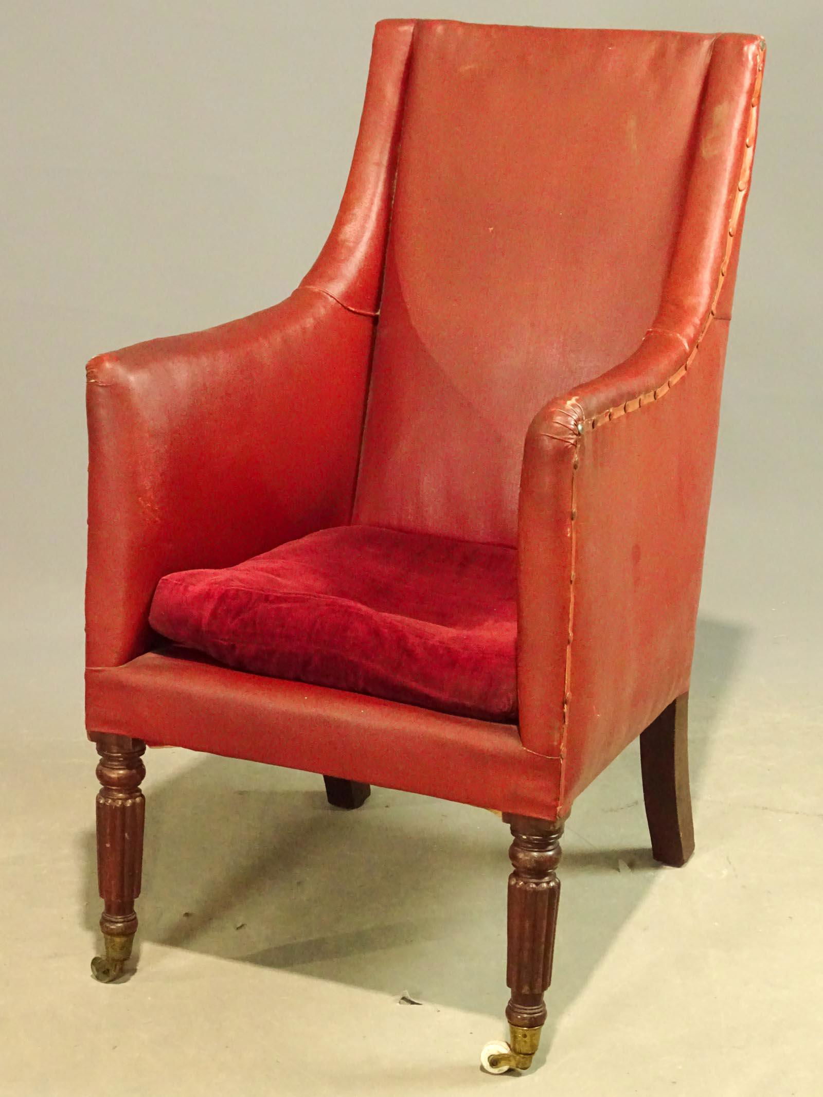 Early Leather Upholstered Chair (1 of 3)