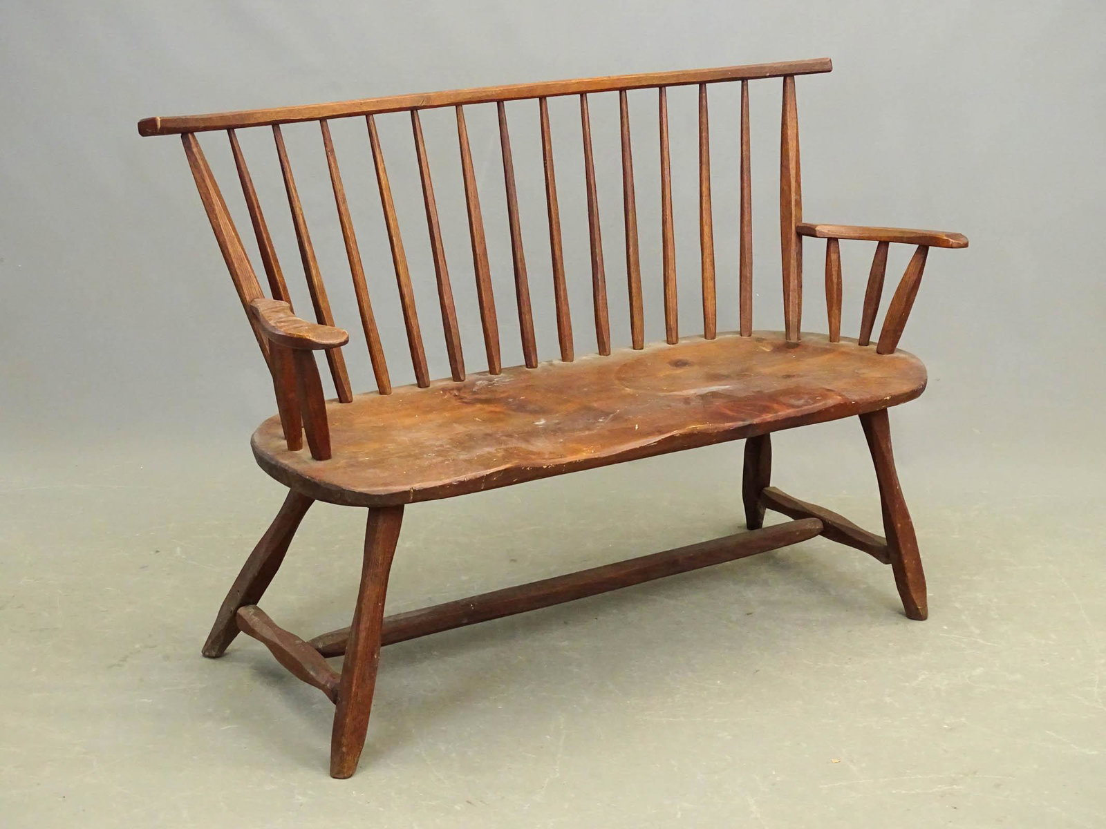 Hunt Country Settee: Hunt Country settee. Unsigned, 44" x 17" x 35".