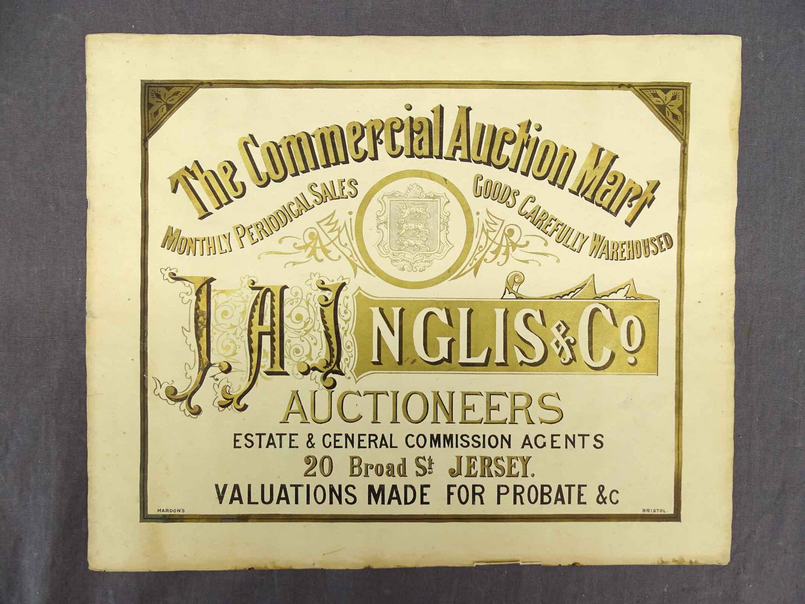 Jersey Auctioneers Early Broadside (1 of 1)