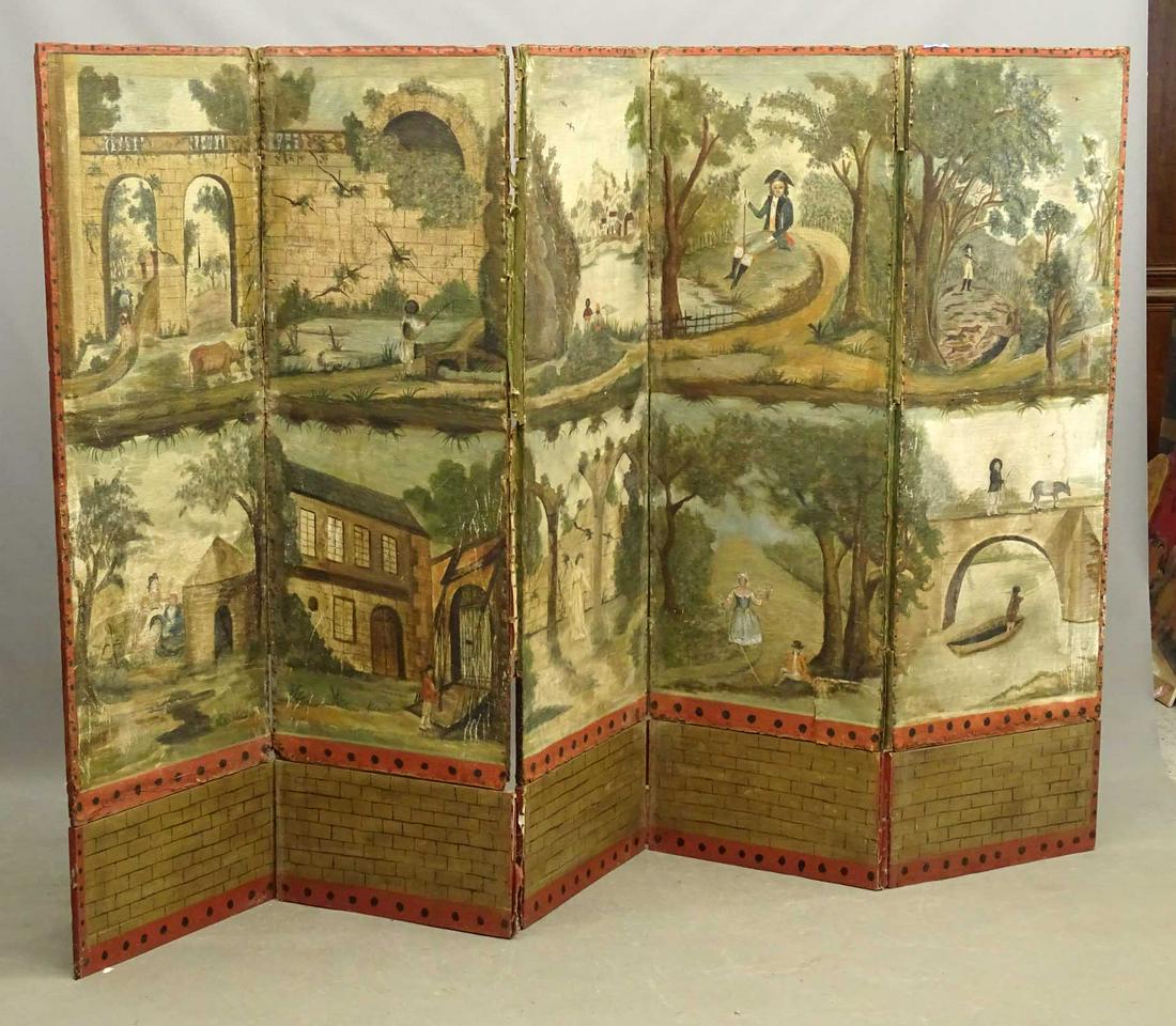 Hand Painted Canvas Dressing Screen (1 of 6)