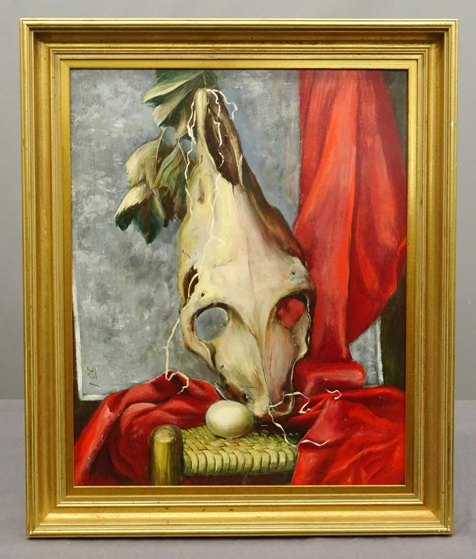 Skull Surreal Sill Life Painting (1 of 5)