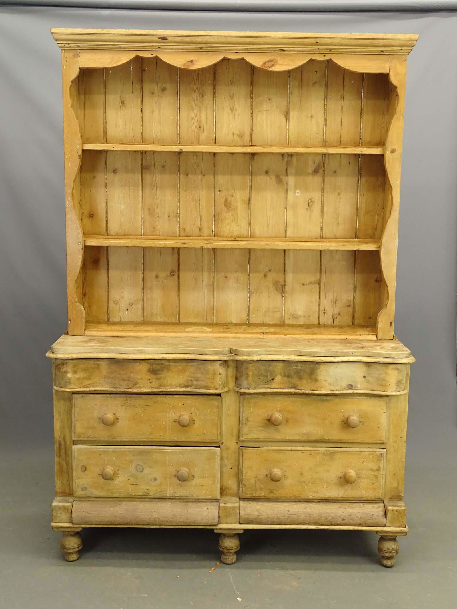 Scrubbed Pine Two Part Cupboard (1 of 3)