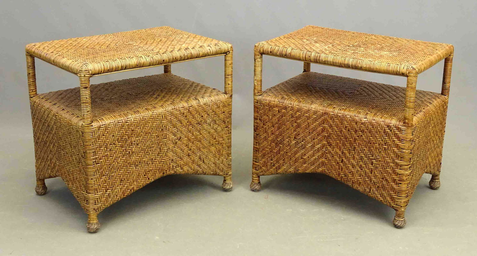 Pair Wicker Tables (1 of 4)