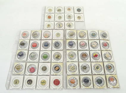 Bicycle Pinbacks: Lot (35) bicycle pinbacks. Names include The Vanguard, Royal, Wheelmens Co., Traveler, Victor, The Liberty, Bellis, Chief, Phantom, Tanner Special, The Andrae, Sherman, White, Shirk, Monarch, The