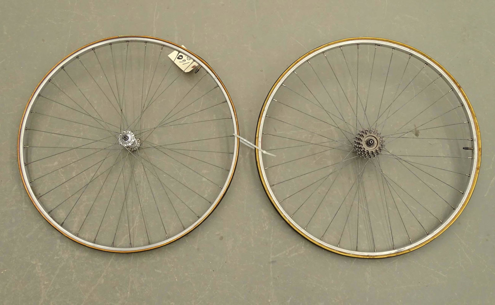 Flamme Ergal Wheels: Flamme Ergal 36 Spoke front and rear wheels, Campagnolo hubs, used, good condition.