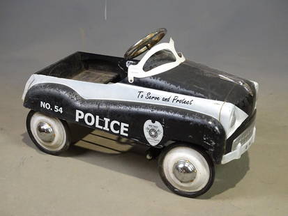 Pedal Car: Vintage Police Pedal car. Fair condition.